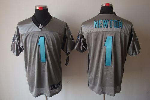 Nike Panthers #1 Cam Newton Grey Shadow Men's Stitched NFL Elite Jersey