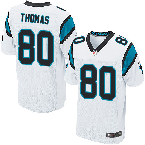 Nike Panthers #80 Ian Thomas White Men's Stitched NFL Elite Jersey