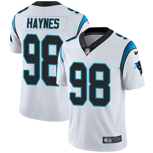 Nike Panthers #98 Marquis Haynes White Men's Stitched NFL Vapor Untouchable Limited Jersey
