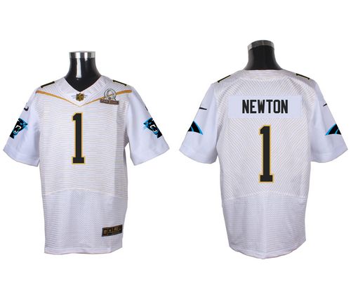 Nike Panthers #1 Cam Newton White 2016 Pro Bowl Men's Stitched NFL Elite Jersey