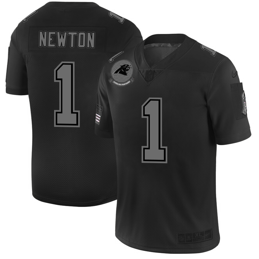 Carolina Panthers #1 Cam Newton Men's Nike Black 2019 Salute to Service Limited Stitched NFL Jersey