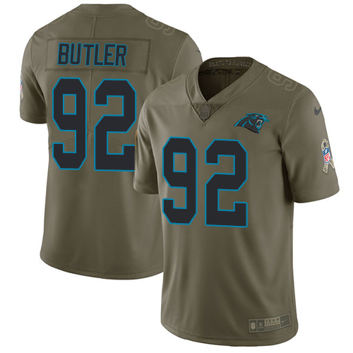 Nike Panthers #92 Vernon Butler Olive Men's Stitched NFL Limited 2017 Salute To Service Jersey