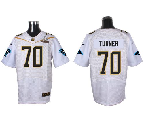Nike Panthers #70 Trai Turner White 2016 Pro Bowl Men's Stitched NFL Elite Jersey