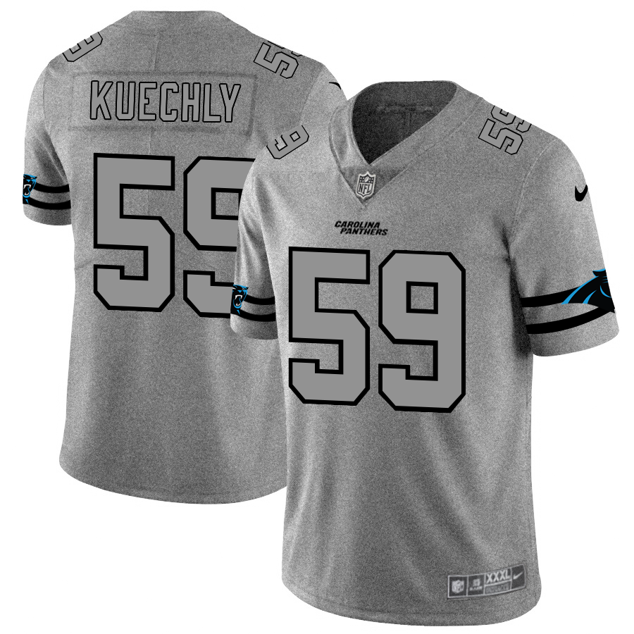 Carolina Panthers #59 Luke Kuechly Men's Nike Gray Gridiron II Vapor Untouchable Limited NFL Jersey