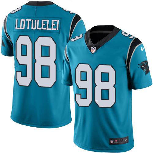 Nike Panthers #98 Star Lotulelei Blue Men's Stitched NFL Limited Rush Jersey