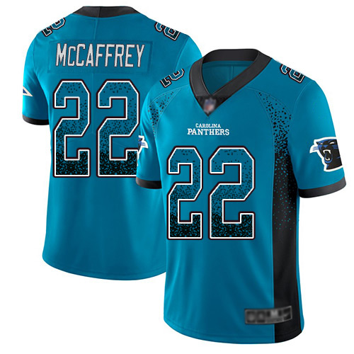 Nike Panthers #22 Christian McCaffrey Blue Alternate Men's Stitched NFL Limited Rush Drift Fashion Jersey