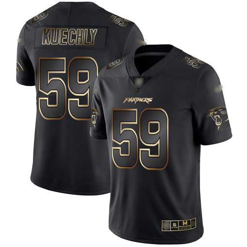 Nike Panthers #59 Luke Kuechly Black/Gold Men's Stitched NFL Vapor Untouchable Limited Jersey