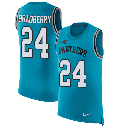 Nike Panthers #24 James Bradberry Blue Alternate Men's Stitched NFL Limited Rush Tank Top Jersey
