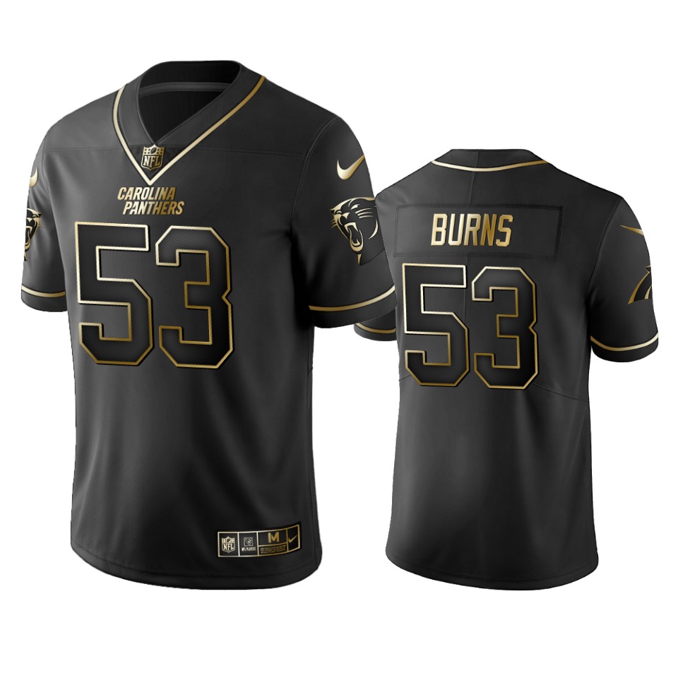 Panthers #53 Brian Burns Men's Stitched NFL Vapor Untouchable Limited Black Golden Jersey