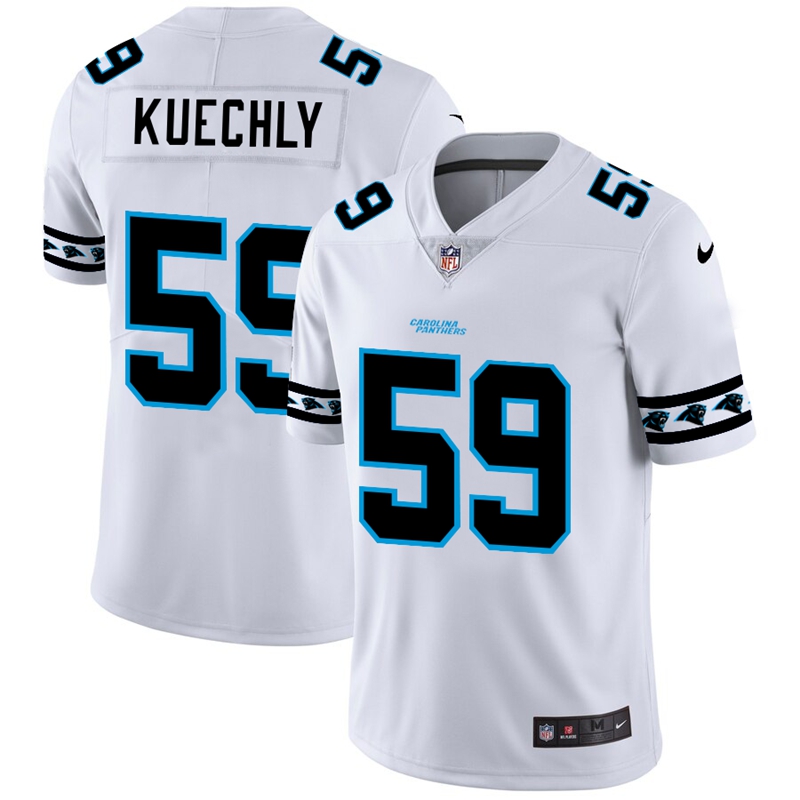Carolina Panthers #59 Luke Kuechly Nike White Team Logo Vapor Limited NFL Jersey