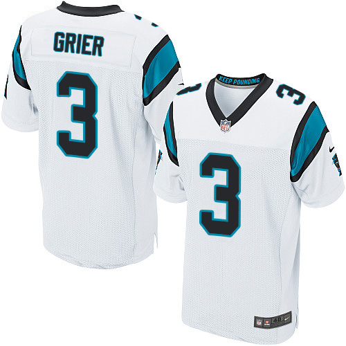 Nike Panthers #3 Will Grier White Men's Stitched NFL New Elite Jersey