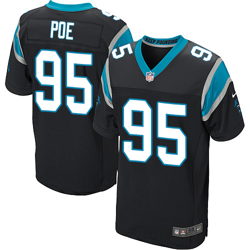 Nike Panthers #95 Dontari Poe Black Team Color Men's Stitched NFL Elite Jersey