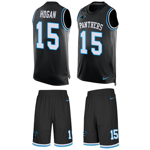 Nike Panthers #15 Chris Hogan Black Team Color Men's Stitched NFL Limited Tank Top Suit Jersey