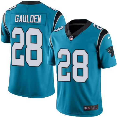 Nike Panthers #28 Rashaan Gaulden Blue Men's Stitched NFL Limited Rush Jersey
