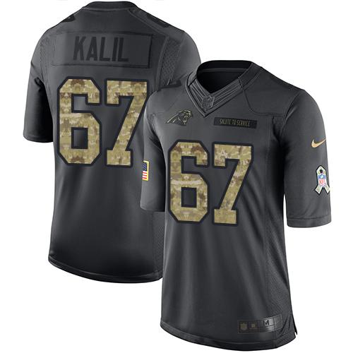 Nike Panthers #67 Ryan Kalil Black Men's Stitched NFL Limited 2016 Salute to Service Jersey