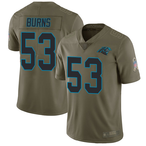 Nike Panthers #53 Brian Burns Olive Men's Stitched NFL Limited 2017 Salute To Service Jersey