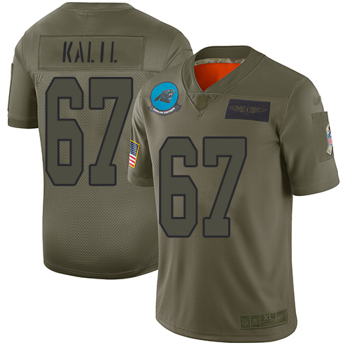 Nike Panthers #67 Ryan Kalil Camo Men's Stitched NFL Limited 2019 Salute To Service Jersey