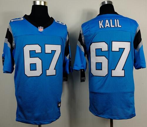 Nike Panthers #67 Ryan Kalil Blue Alternate Men's Stitched NFL Elite Jersey