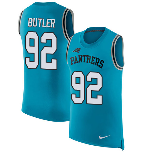 Nike Panthers #92 Vernon Butler Blue Alternate Men's Stitched NFL Limited Rush Tank Top Jersey