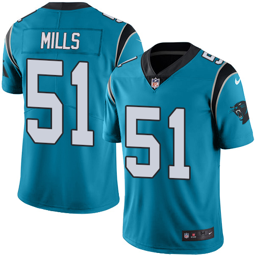 Nike Panthers #51 Sam Mills Blue Alternate Men's Stitched NFL Vapor Untouchable Limited Jersey