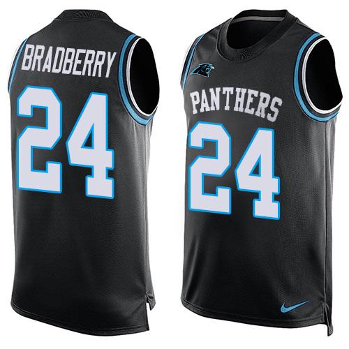 Nike Panthers #24 James Bradberry Black Team Color Men's Stitched NFL Limited Tank Top Jersey
