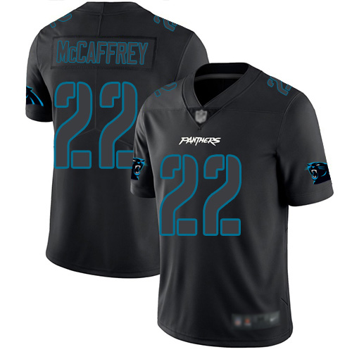 Nike Panthers #22 Christian McCaffrey Black Men's Stitched NFL Limited Rush Impact Jersey