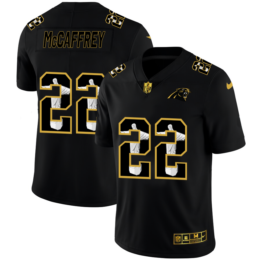 Carolina Panthers #22 Christian McCaffrey Men's Nike Carbon Black Vapor Cristo Redentor Limited NFL Jersey