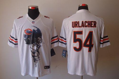 Nike Bears #54 Brian Urlacher White Men's Stitched NFL Helmet Tri-Blend Limited Jersey