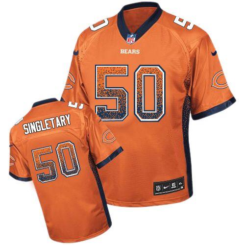 Nike Bears #50 Mike Singletary Orange Alternate Men's Stitched NFL Elite Drift Fashion Jersey