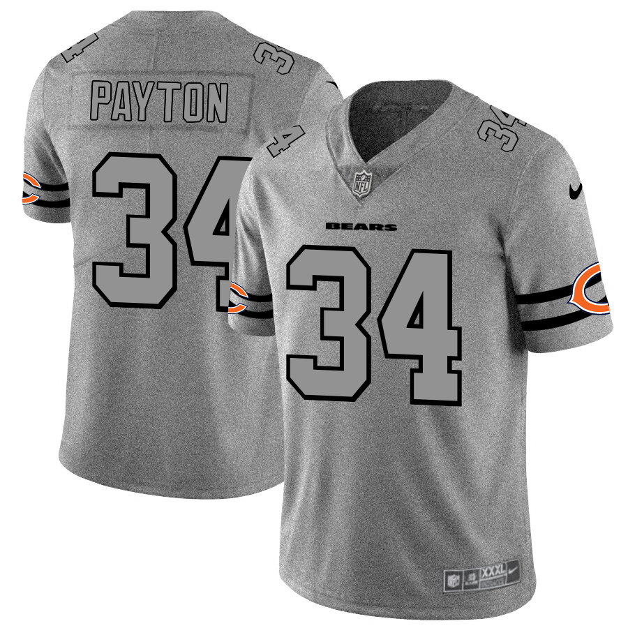 Chicago Bears #34 Walter Payton Men's Nike Gray Gridiron II Vapor Untouchable Limited NFL Jersey