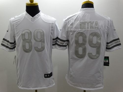 Nike Bears #89 Mike Ditka White Men's Stitched NFL Limited Platinum Jersey