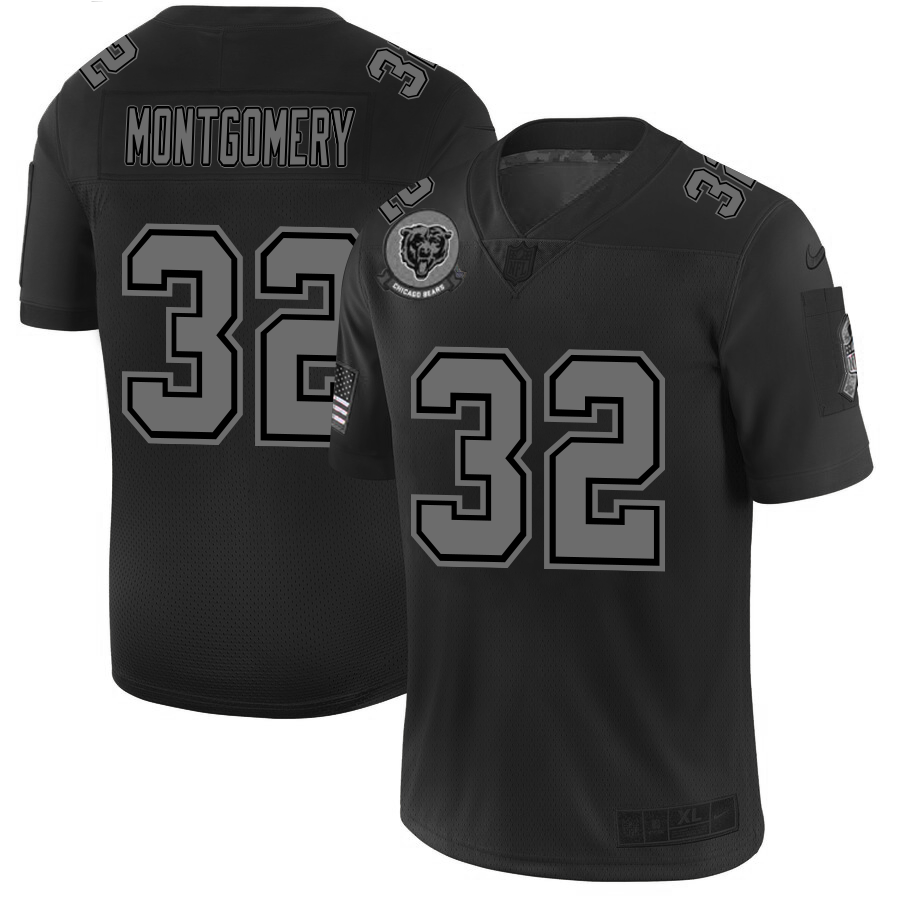 Chicago Bears #32 David Montgomery Men's Nike Black 2019 Salute to Service Limited Stitched NFL Jersey