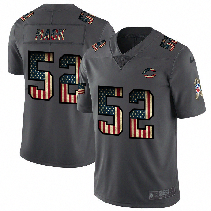 Chicago Bears #52 Khalil Mack Nike 2018 Salute to Service Retro USA Flag Limited NFL Jersey