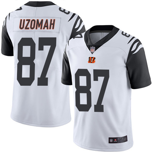 Nike Bengals #87 C.J. Uzomah White Men's Stitched NFL Limited Rush Jersey
