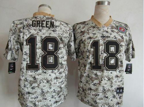 Nike Bengals #18 A.J. Green Camo Men's Stitched NFL Elite USMC Jersey