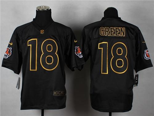 Nike Bengals #18 A.J. Green Black Gold No. Fashion Men's Stitched NFL Elite Jersey