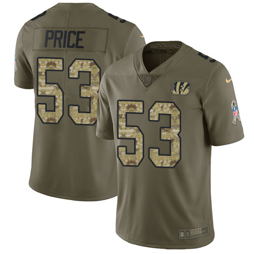 Nike Bengals #53 Billy Price Olive/Camo Men's Stitched NFL Limited 2017 Salute To Service Jersey