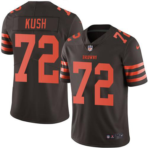 Nike Browns #72 Eric Kush Brown Men's Stitched NFL Limited Rush Jersey