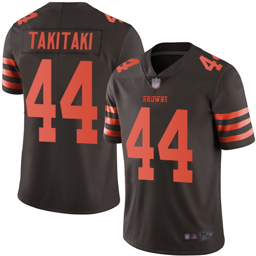 Nike Browns #44 Sione Takitaki Brown Men's Stitched NFL Limited Rush Jersey