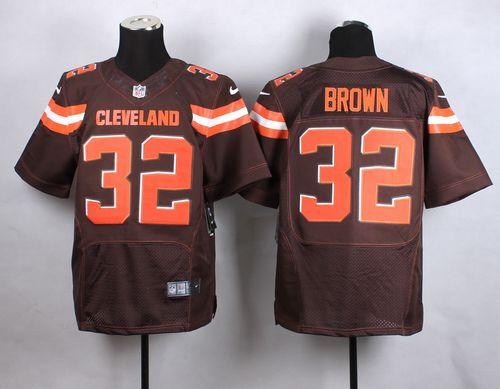Nike Browns #32 Jim Brown Brown Team Color Men's Stitched NFL New Elite Jersey