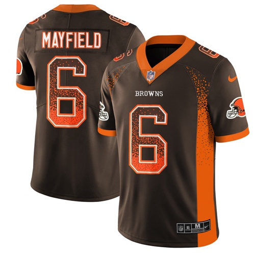Nike Browns #6 Baker Mayfield Brown Team Color Men's Stitched NFL Limited Rush Drift Fashion Jersey