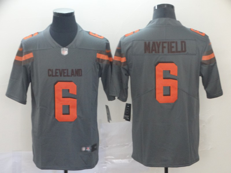 Nike Browns #6 Baker Mayfield Gray Men's Stitched NFL Limited Inverted Legend Jersey
