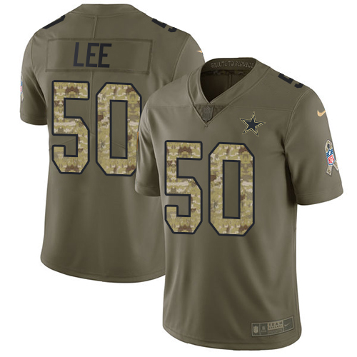 Nike Cowboys #50 Sean Lee Olive/Camo Men's Stitched NFL Limited 2017 Salute To Service Jersey