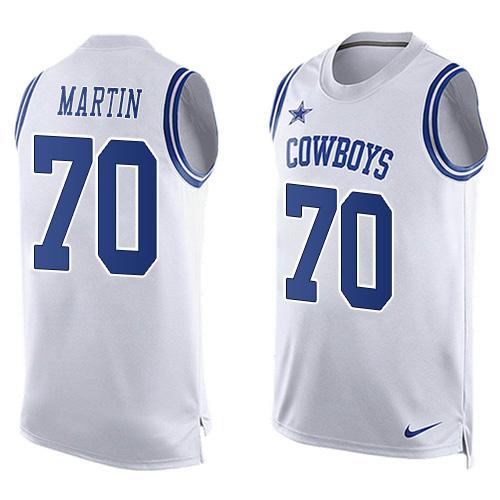 Nike Cowboys #70 Zack Martin White Men's Stitched NFL Limited Tank Top Jersey