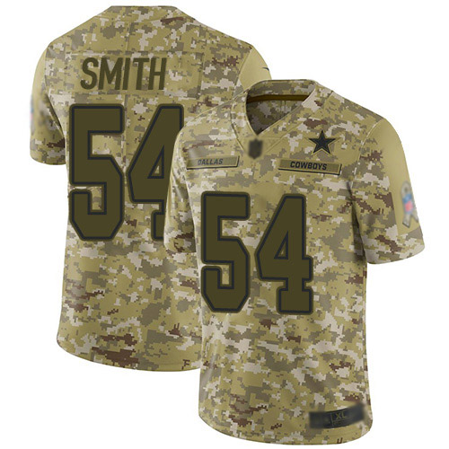 Nike Cowboys #54 Jaylon Smith Camo Men's Stitched NFL Limited 2018 Salute To Service Jersey