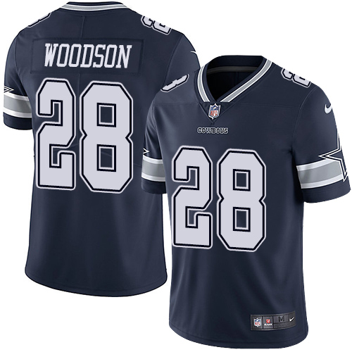 Nike Cowboys #28 Darren Woodson Navy Blue Team Color Men's Stitched NFL Vapor Untouchable Limited Jersey