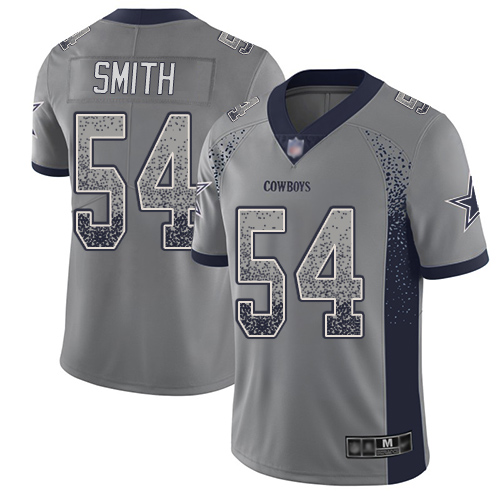 Nike Cowboys #54 Jaylon Smith Gray Men's Stitched NFL Limited Rush Drift Fashion Jersey