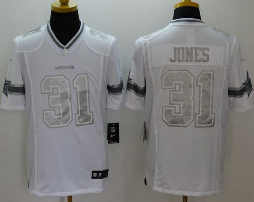 Nike Cowboys #31 Byron Jones White Men's Stitched NFL Limited Platinum Jersey