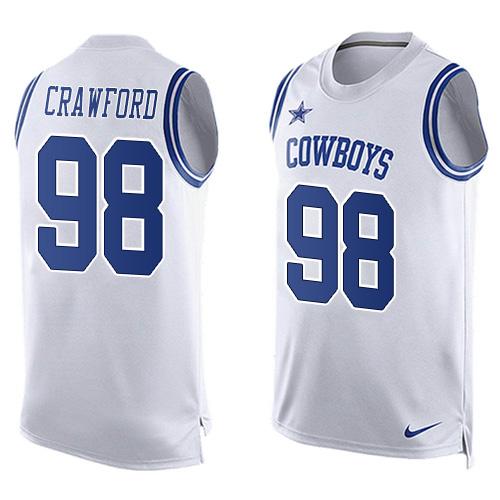 Nike Cowboys #98 Tyrone Crawford White Men's Stitched NFL Limited Tank Top Jersey