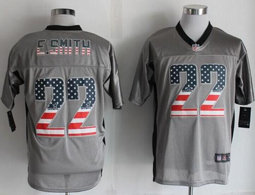 Nike Cowboys #22 Emmitt Smith Grey Men's Stitched NFL Elite USA Flag Fashion Jersey